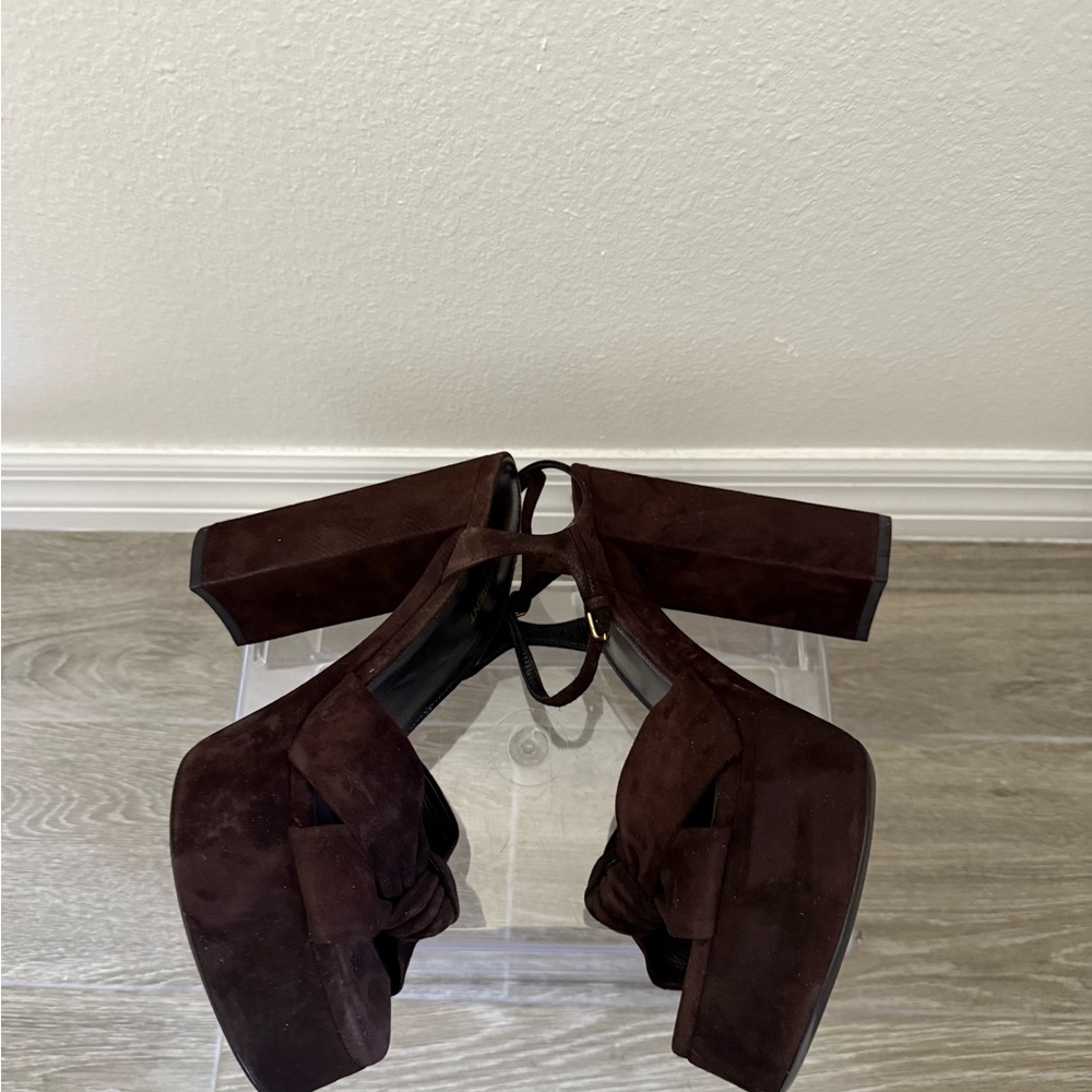 Yves Saint Laurent Brown Platform Shoes